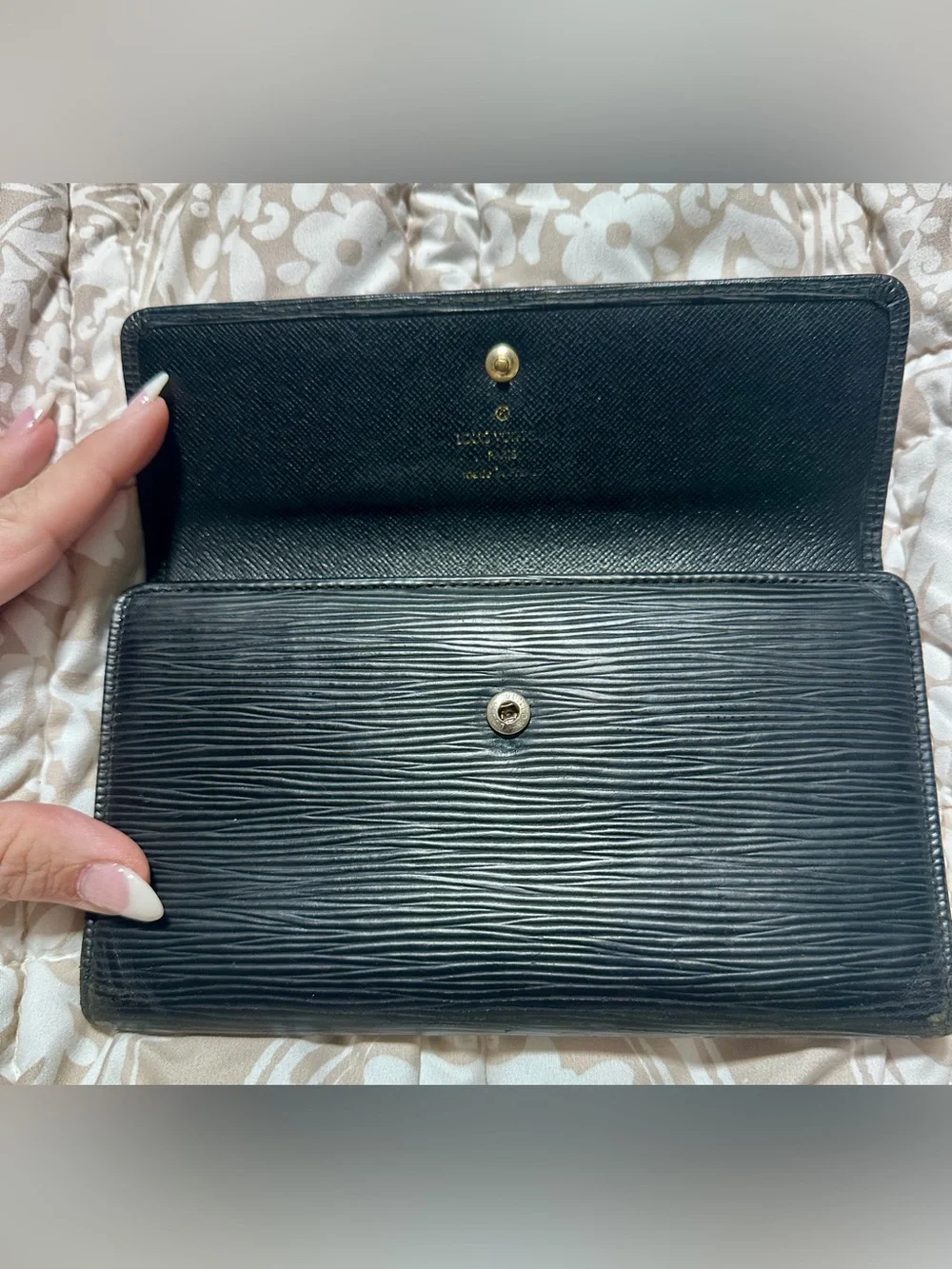 Louis Vuitton Black Epi Leather Long Wallet